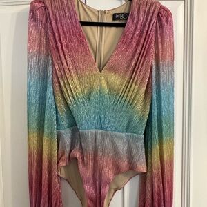 PatBO Prism Plunging V-neck Bodysuit